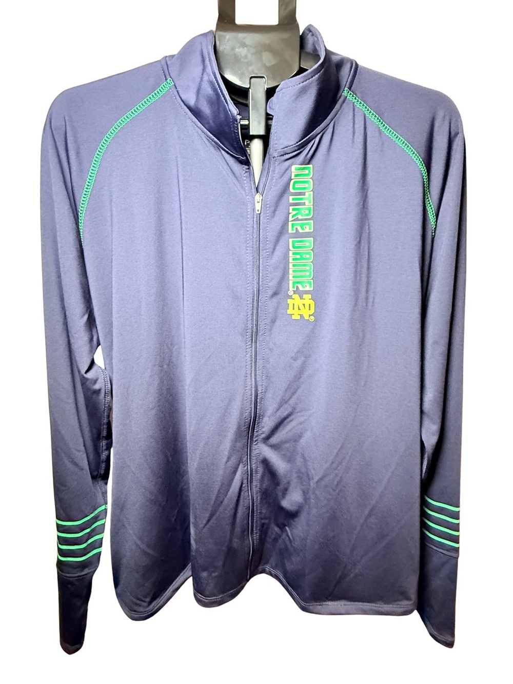 Knights Apparel Navy Full-Zip Performance Jacket with Green Accents